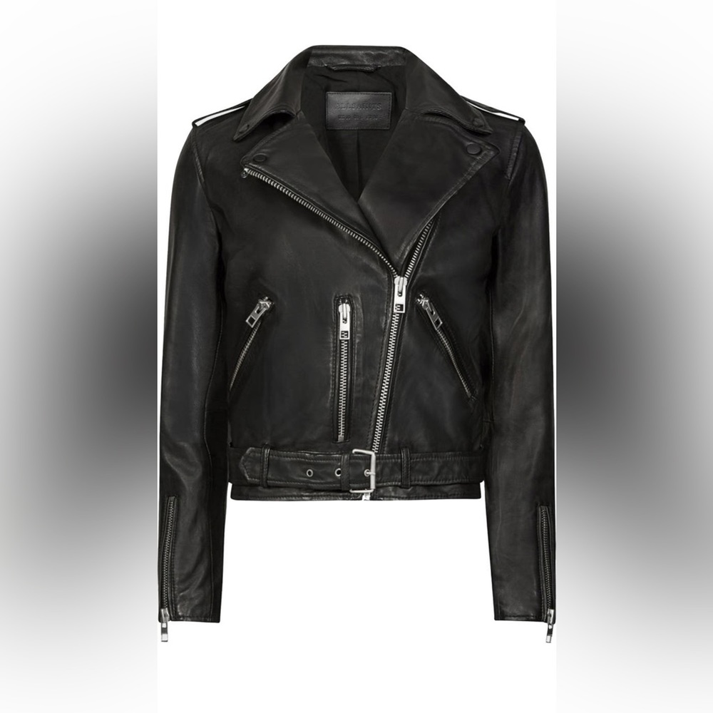 AllSaints Balfern Leather MotorCycle Jacket 100% Leather.